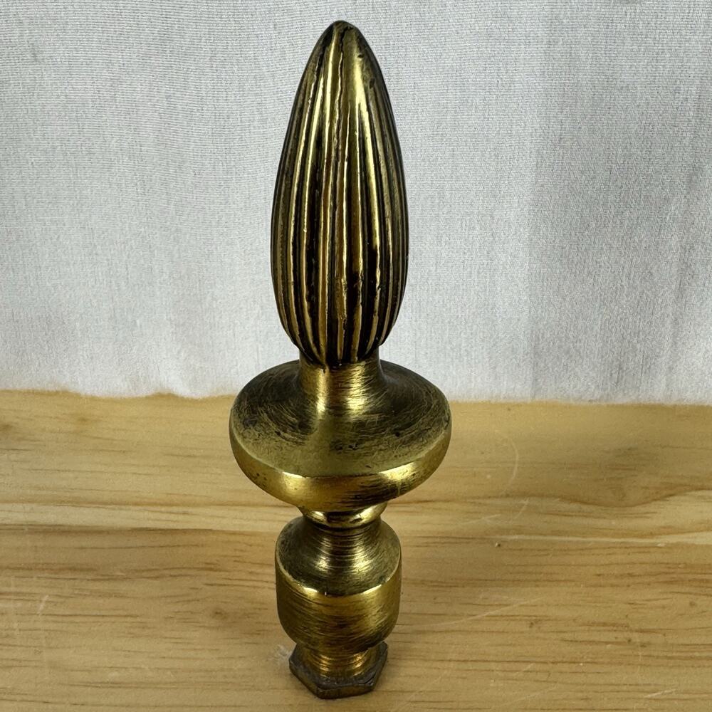 Vintage Heavy Solid Brass Lamp Finial Tall MCM Mid Century Modern